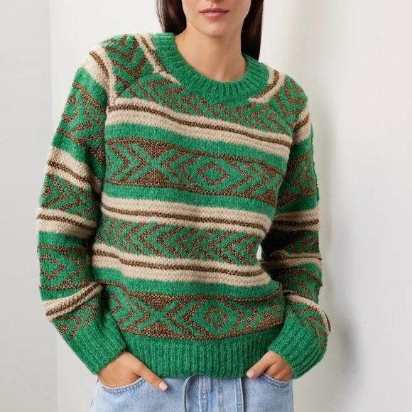 Scotch & Soda Metallic Fair Isle Sweater Wool Alpaca Blend - Picture 1 of 10